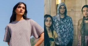 Rashmi Mann (L) in a fashion campaign and (R) in Prime Video's Khauf